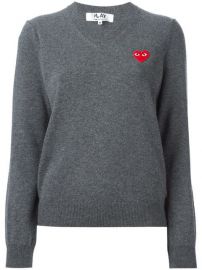 Comme Des Gar  ons Play Embroidered Heart Sweater - Farfetch at Farfetch