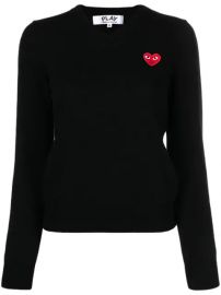 Comme Des Gar  ons Play Motif V-neck Jumper - Farfetch at Farfetch