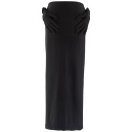 Comme Des Garcons Black Spandex Pencil Skirt with Embossed Gloves at 1st Dibs