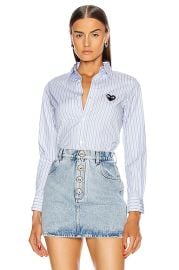 Comme Des Garcons PLAY Striped Shirt in Blue  FWRD at Forward