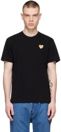 Comme Des Garcons Play Black Cotton T Shirt at Ssense