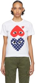 Comme Des Garcons Play Heart print cotton jersey T shirt at Ssense