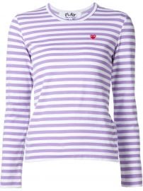 Comme Des Garcons Play Mini Heart Striped T-Shirt  at Farfetch