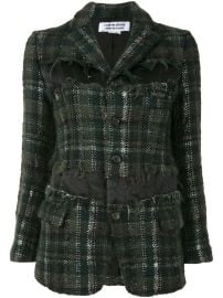 Comme Des Garons Comme Des Garons Checked Layered Blazer Green at Farfetch