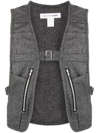 Comme Des GarxE7ons Shirt Sleeveless Wool Jacket - at Farfetch