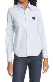 Comme des Garons PLAY Stripe Cotton Shirt at Nordstrom