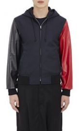 Comme des Garons SHIRT Gabardine Zip-Front Combo Hoodie at Barneys