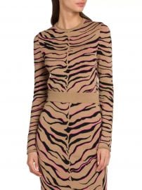 Compact Wool-Blend Tiger Knit Top at Saks Fifth Avenue