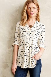 Composed pintuck buttondown at Anthropologie