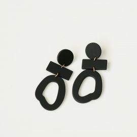 Confidential Drops - Three Tier Black Statement Drop Earrings at Sundree Accessories