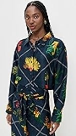 Coniglio Palm BeachCropped Classic Silk Button Down at Shopbop