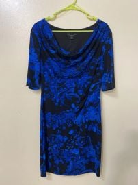 Connected Apparel Draped Teal Dress at eBay