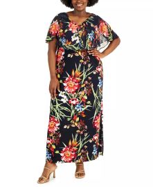 Connected Printed Popover Detail Maxi Dress at Macys