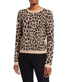 Connie Embellished Leopard Sweater by Alice  Olivia at Neiman Marcus