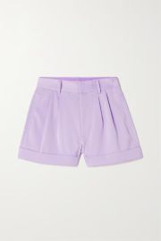 Conry pleated duchesse-satin shorts at Net a Porter