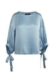 WornOnTV: Abby’s blue satin tie sleeve blouse on The Young and the ...