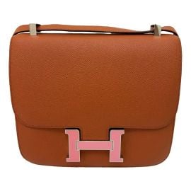 Constance leather handbag Herms Brown in Leather - 44248676 at Vestiaire Collective