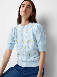 Contemporaine at Simons Floral embroidery openwork sweater at Simons