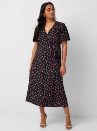 Contemporaine at Simons Romantic floral wrap dress at Simons