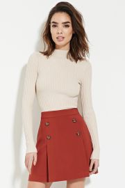 Contemporary Buttoned Skirt  LOVE21 - 2000153079 at Forever 21