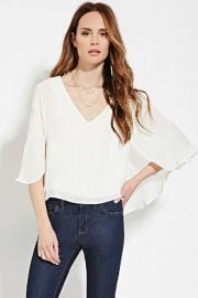 Contemporary Cape-Sleeve Blouse  LOVE21 - 2000182684 at Forever 21