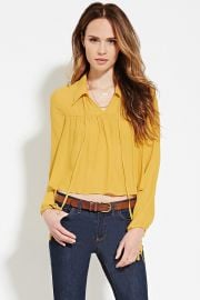 Contemporary Collared Blouse  LOVE21 - 2000185179 at Forever 21