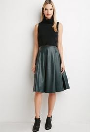 Contemporary Faux Leather A-Line Skirt  LOVE21 - 2000155654 at Forever 21