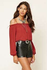 Contemporary Open-Shoulder Top   LOVE21 - 2000219670 at Forever 21