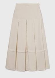 Contessa Skirt Ivory Silk Hemp at Heidi Merrick