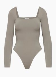 Contour Cheeky Long sleeve Bodysuit taupe at Aritzia