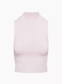 Contour Mock Neck Tank in Halo Pink at Aritzia