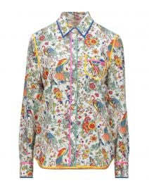 Contrast Binding Long-Sleeve Printed Button-Down Shirt by Tory Burch at Yoox