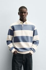 Contrast Collar Polo Sweatshirt at Zara