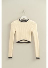 Contrast Hem Fitted Sweater - HF25F345 - Meo039s Suite at Meo's Suite