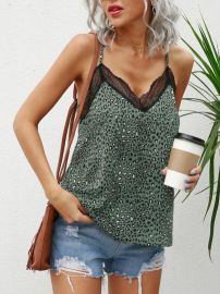 Contrast Lace Criss Cross Back Cami Top  SHEIN USA at Shein