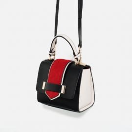 Contrast Mini City Bag at Zara