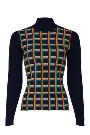 Contrast Ribbed Turtleneck by Tory Sport at Tory Burch