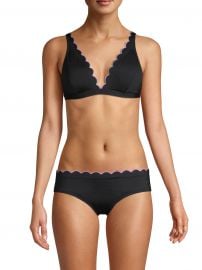 Contrast Scalloped Bikini Top at Lord and Taylor