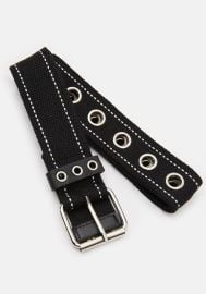 Contrast Stitch Grommet Canvas Belt - Black Dolls Kill at Dolls Kill