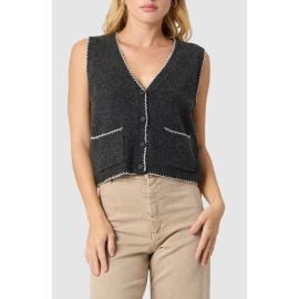 Contrast Stitch Sweater Vest at Nordstrom
