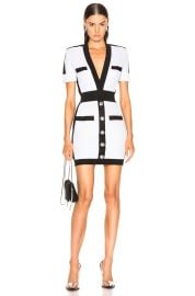 Contrast Trim Lurex Short Sleeve Mini Dress at Forward