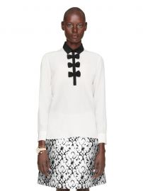 Contrast bow blouse by Kate Spade at Kate Spade