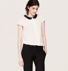 Contrast collar top at Loft