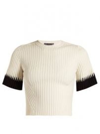 Contrast-cuff ribbed cropped top at Matches