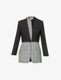 Contrast-lapel wool-blend blazer at Selfridges