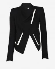 Contrast leather detail crop jacket by Helmut Lang at Intermix