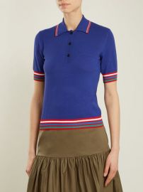 Contrast-striped knit polo shirt at Matches