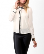 Contrast trim blouse from Forever 21 at Forever 21