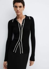 Contrast trims cardigan - Women Mango USA at Mango