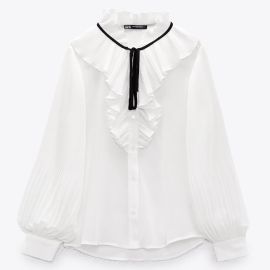 Contrasting Bow Blouse at Zara